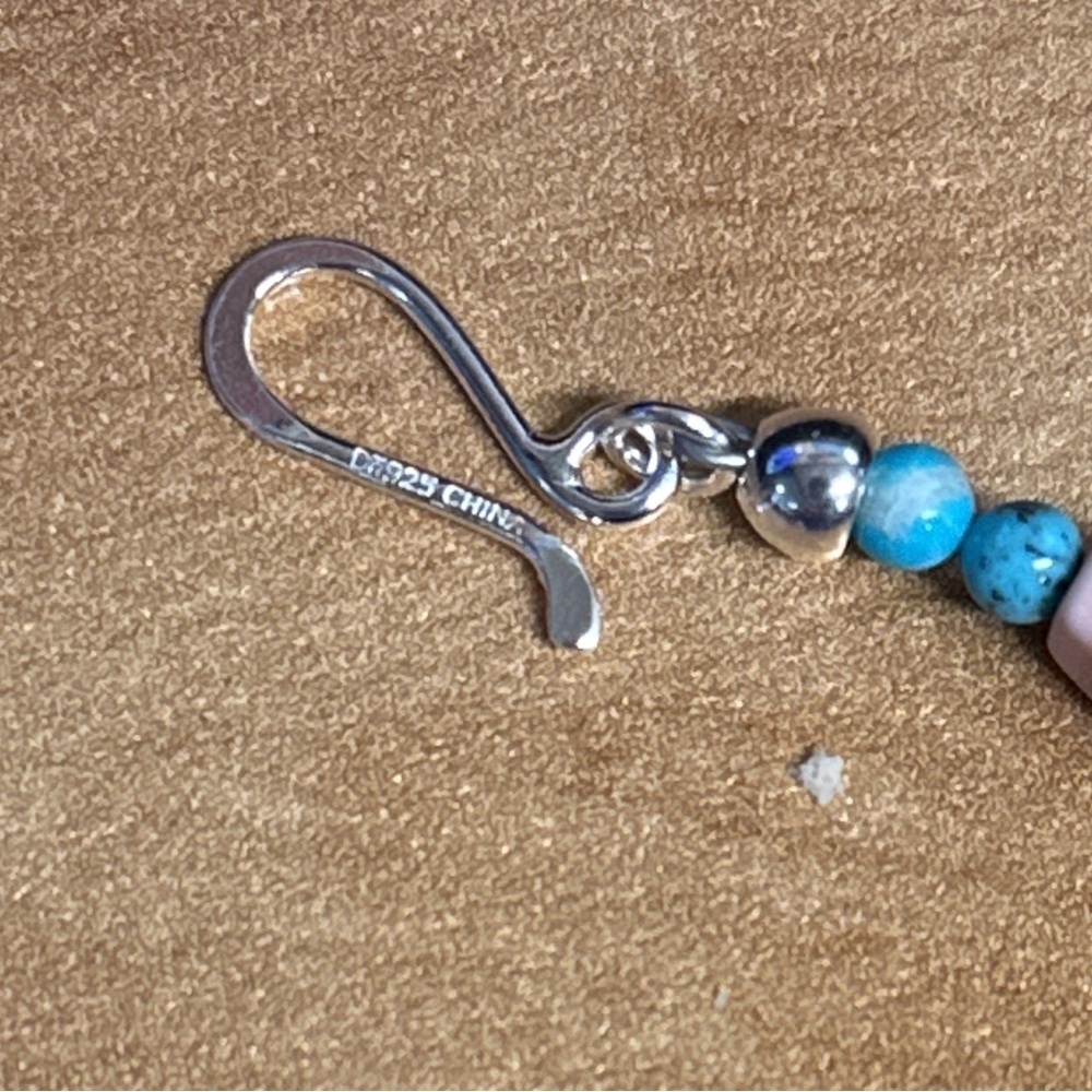 Turquoise and pink beaded necklace with gorgeous pendant! By Jay King - Picture 11 of 11